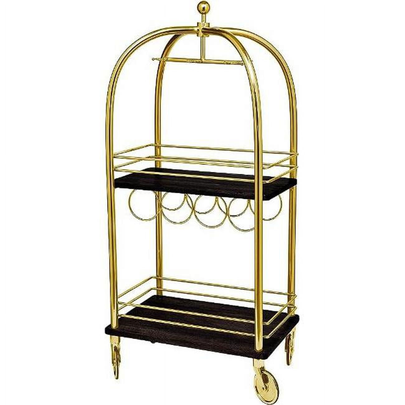 Godinger 19923 Luggage Bar Cart Gold Large