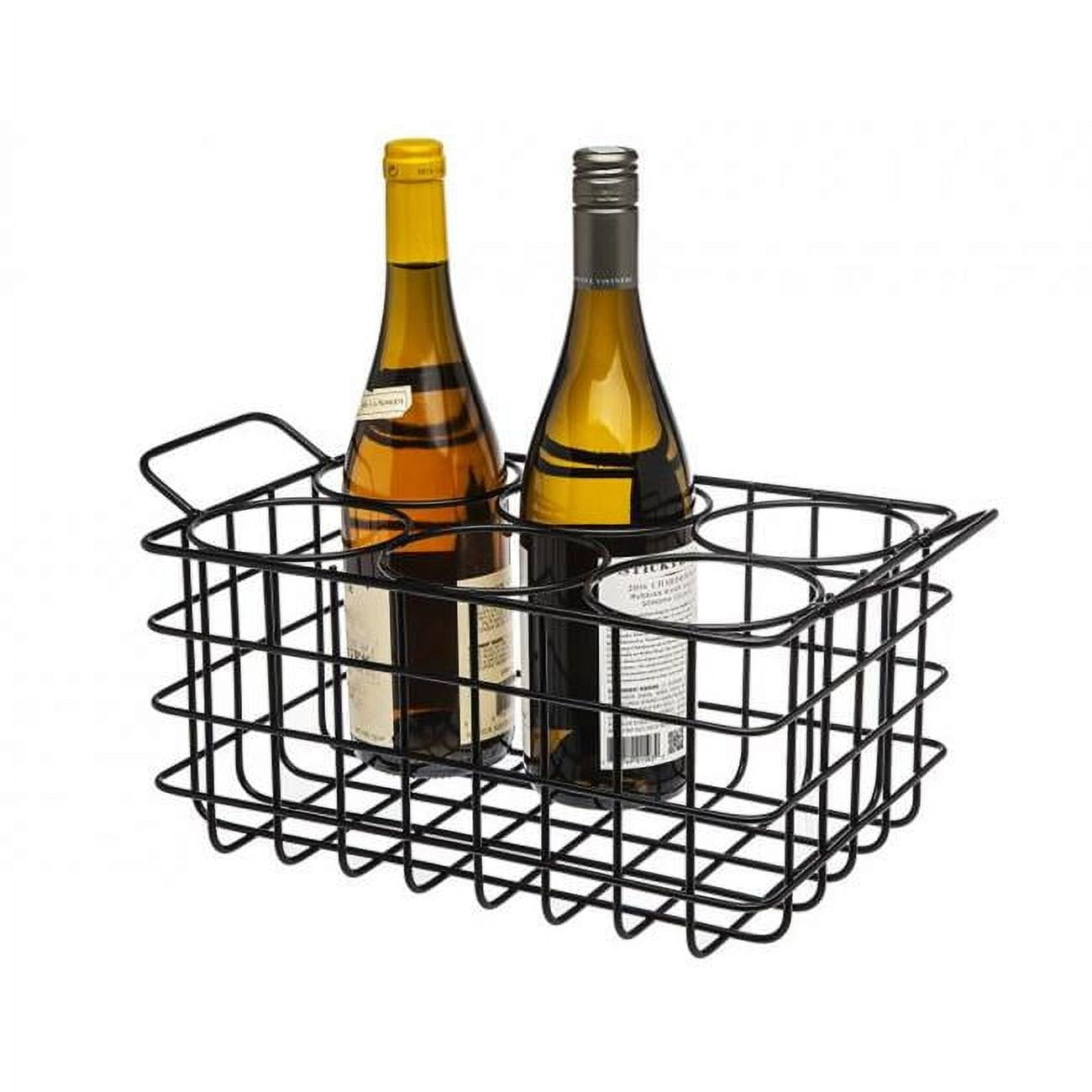 Godinger 19951 Matte Black Wine Rack Crate