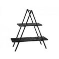 thumbnail image 1 of Godinger  2 Tier Wood & Iron Appetizer Platter Stand, Black, 1 of 1