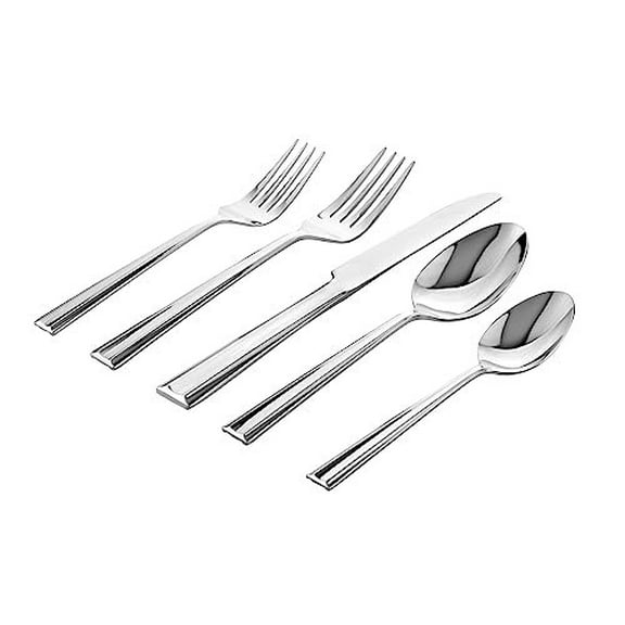 Godinger 20-Piece Flatware Set - Dinner Forks, Salad Forks, Tea Spoons, Tablespoons, and Knives - 18/0 Stainless Steel in Luxurious Mirror Silver Finish