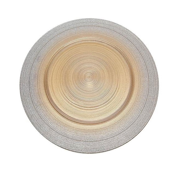 Godinger 26850 13 in. Circle Charger Plate - Gold & Silver