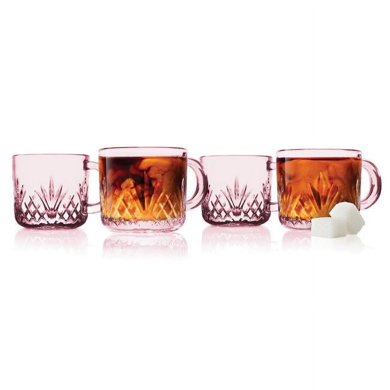 Godinger 27762 3.5 oz Dublin Blush Espresso Mug, Blush - Set of 4