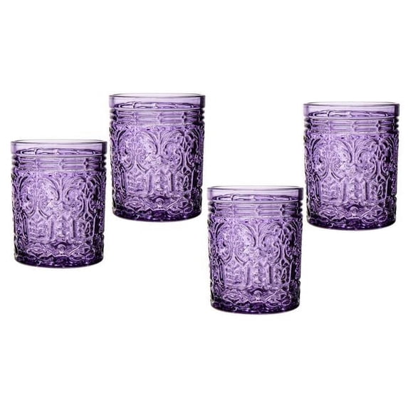 Godinger 28285 Jax Double Old Fashion Glass - Grape - Set of 4