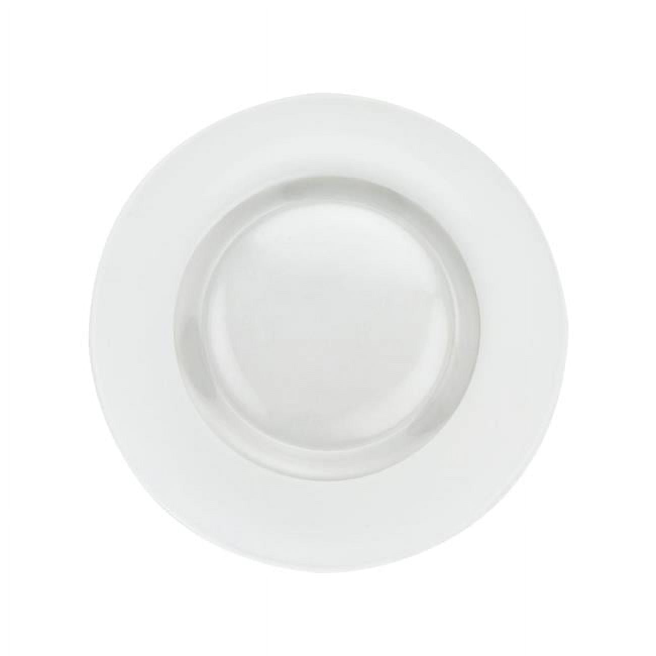 Handcrafted White Glass Charger Plate, 13'' Wide