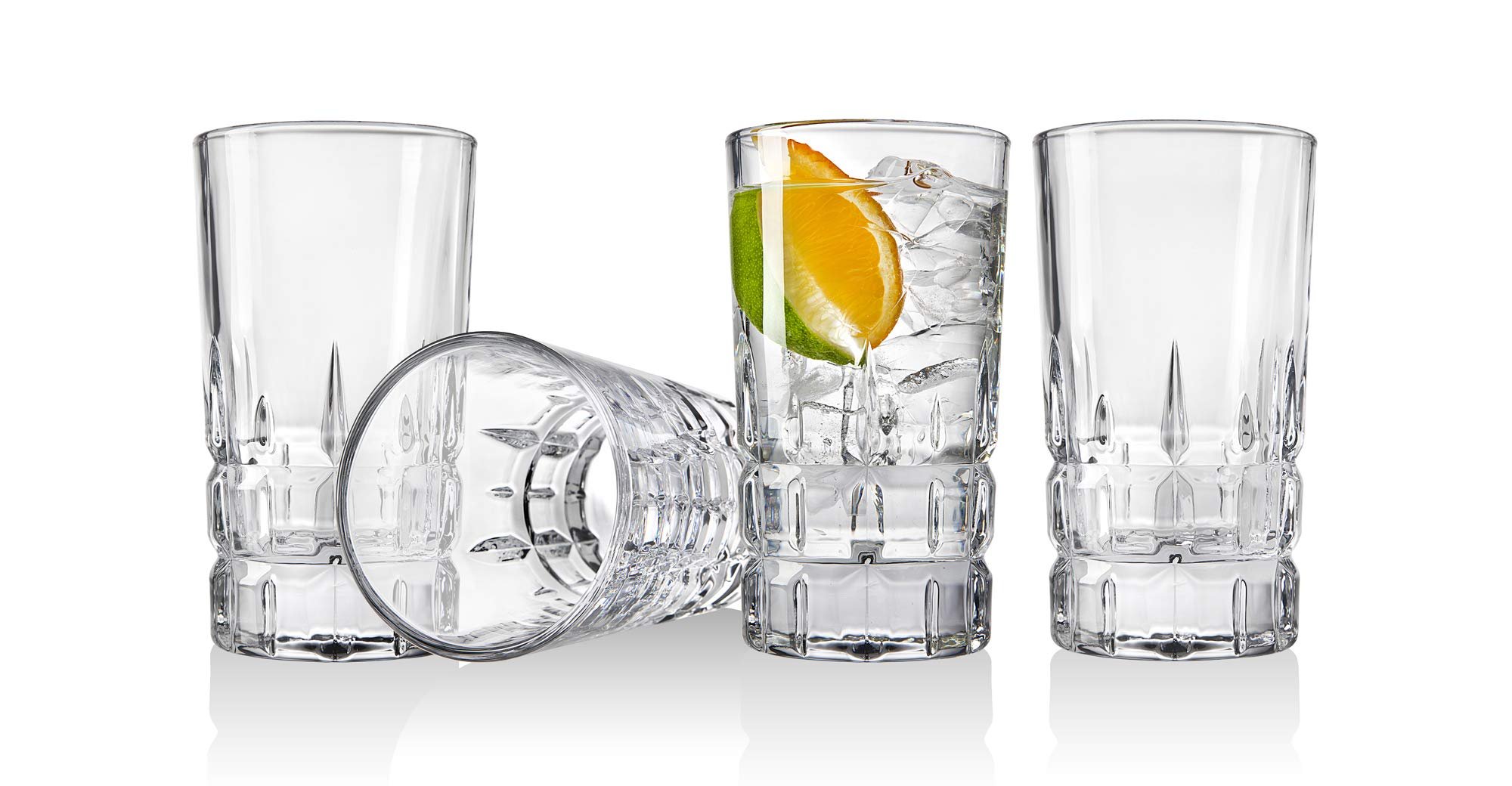 Godinger - Crosby Square Highball Beverage Glass Cup - for Water, Wine ...