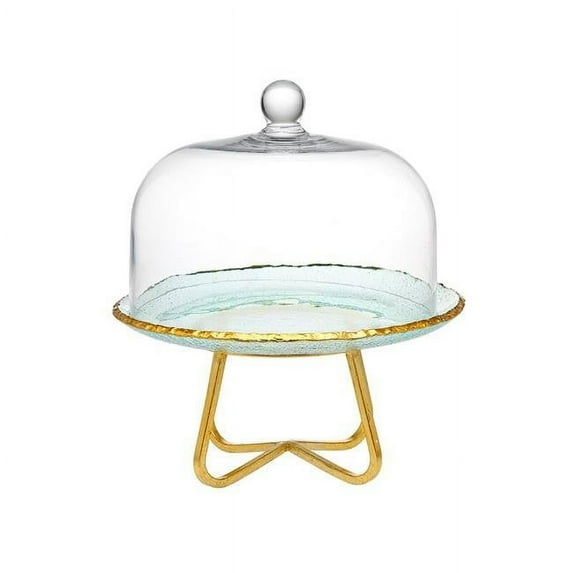 Godinger 48896 13 in. Harper Cake Dome Stand, Gold