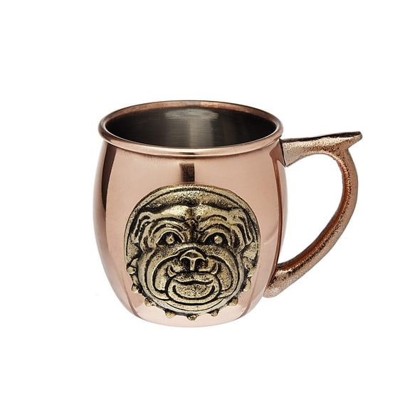 Godinger Moscow Mule Copper Mugs for Cocktails and Ice Cold Beverages - Bulldog - 20 oz