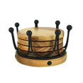 thumbnail image 1 of Godinger 50569 4 Coaster with Black Crown, 1 of 1