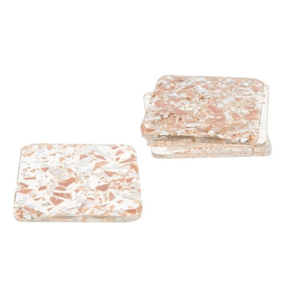 Godinger 70625 Terrazo Look Glass Coaster - Set of 4