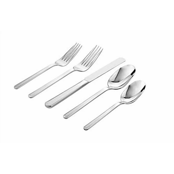 Godinger 84200 Rail 18-10 Stainless Steel Flatware Set, Satin Fade - 20 Piece