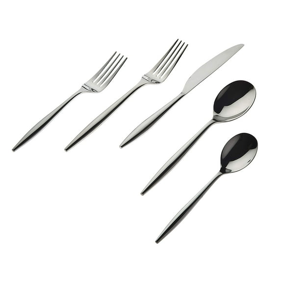 Godinger Flatware Set with 4 Each Dinner Fork Dinner Knife Dinner Spoon Salad Fork Teaspoon Mirror Cutlery Milano - 20 Piece Set, 18/10 Stainless Steel