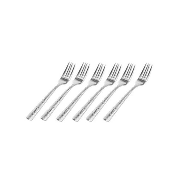 Godinger 84335 Stainless Steel Donatella Appetizer Forks, Silver - Set of 6
