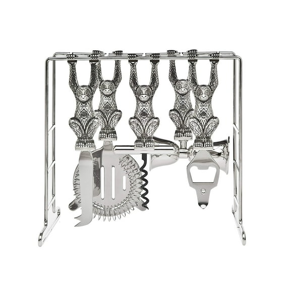 Godinger Monkey Barware Bar Tool Set - 6 Piece Set