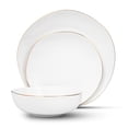 thumbnail image 1 of Godinger 87476 Andover Semi-Handmade Dinnerware Set, White & Gold - 12 Piece, 1 of 1
