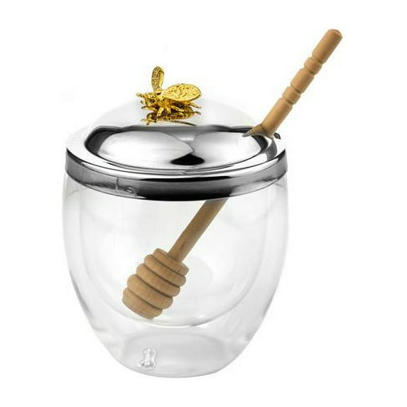 Godinger 96420 Double Wall Honey Dish - Bee