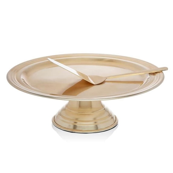 Godinger 96724 Rever Champagne Gold Cake Stand with Server - Stainless