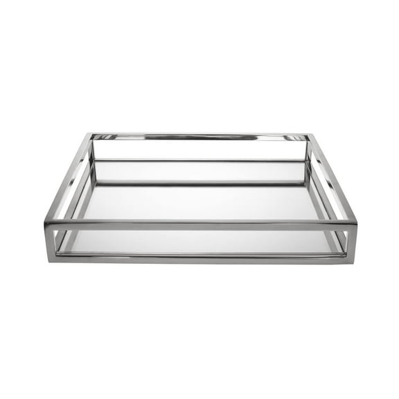 Godinger Decorative Tray, Perfume Tray, Vanity Tray, Square Home Decor Tray - Aspen Collection, Silver, 8"x8"