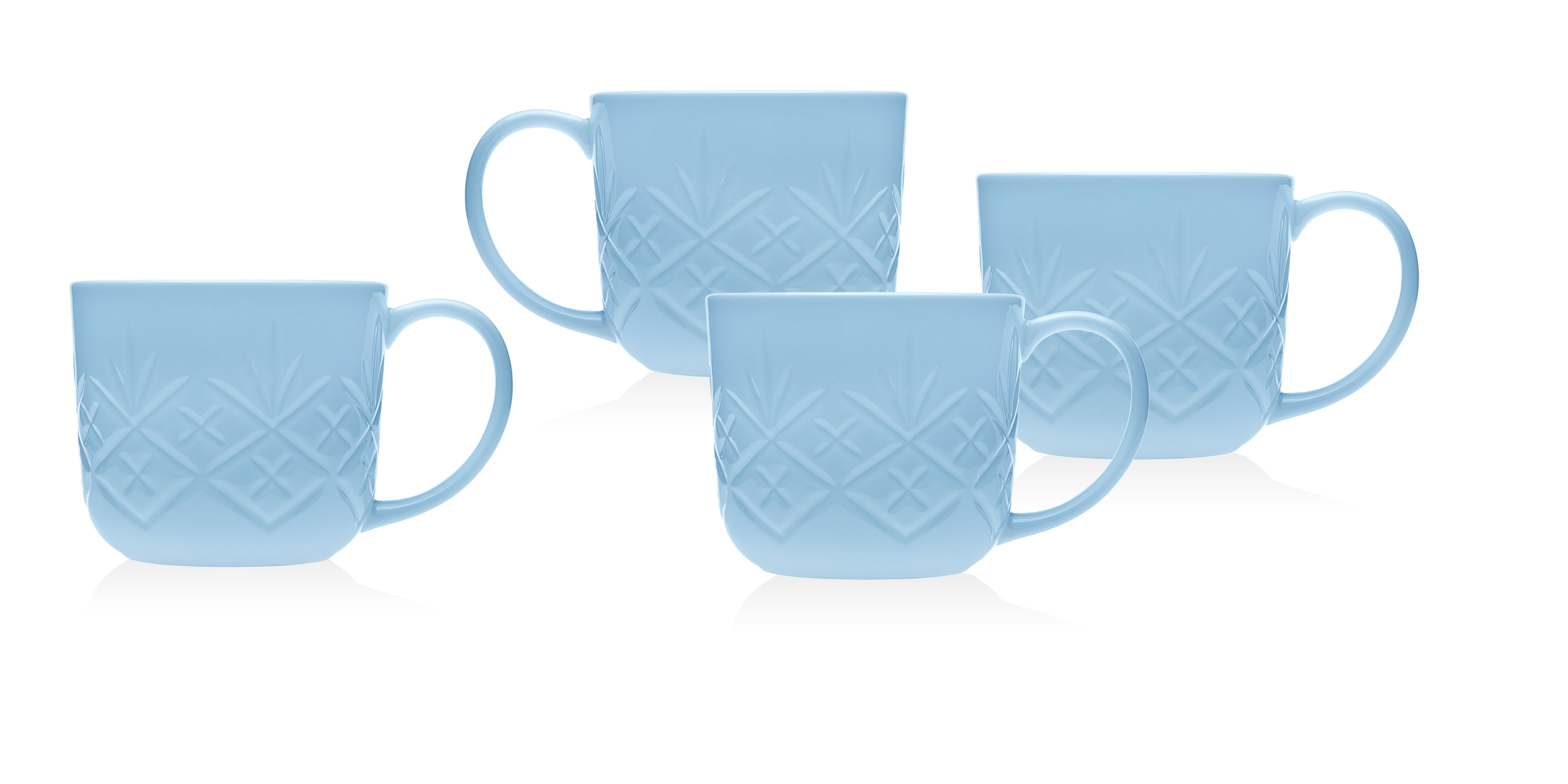 Godinger Coffee Mugs, Glass Coffee Mug Cups Set - Dublin Collection, Set of 4
