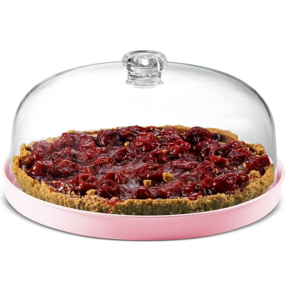 Godinger Cake Stand, Cake Plate Server with Dome, Metal Serving Tray and Shaterproof Acrylic Lid