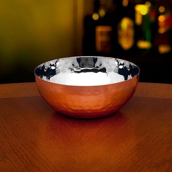 Godinger Copper Hammerd Round Nut Bowl Large