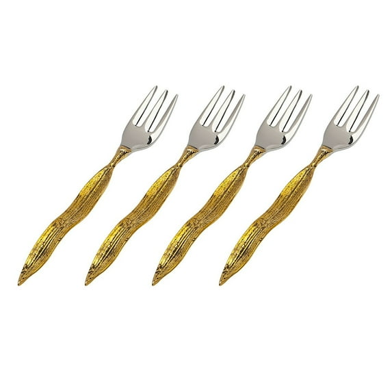 Godinger Crumpled Leaf Set Of 4 Dessert Forks