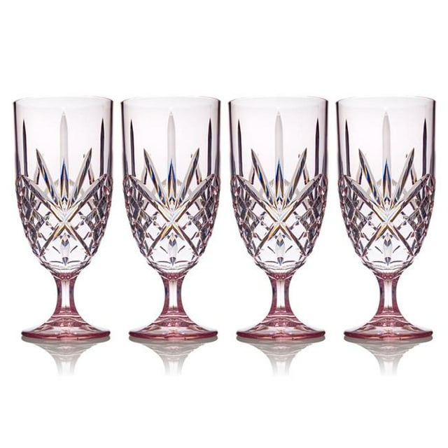 Godinger  Dublin Acrylic Blush Water Goblet Glass - Set of 4