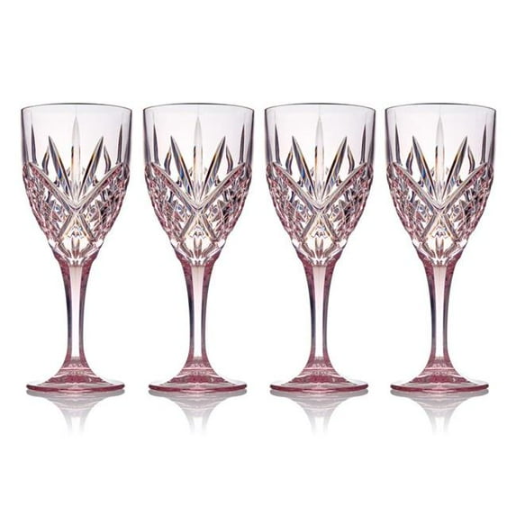 Godinger Dublin Acrylic Blush Wine Goblet Glass - Set of 4