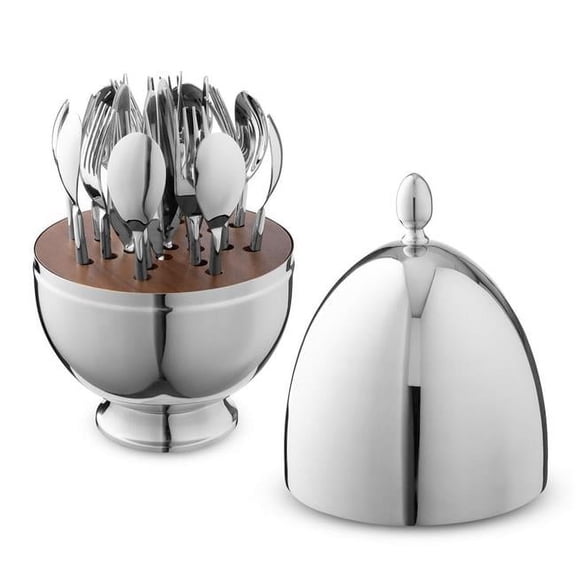 Godinger Elliptical 18/10 Stainless Steel Domed Shaped Egg 24pc. Flatware Set