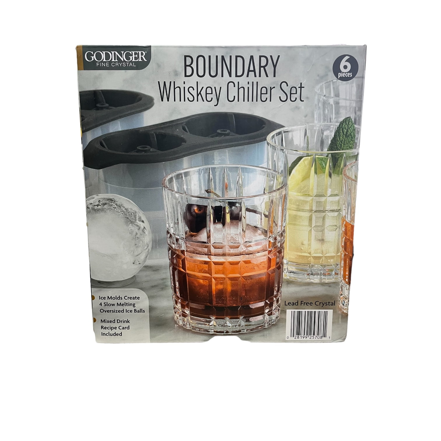 Godinger On the Rocks 4-Piece Tumbler Glass & Ice Mold Set