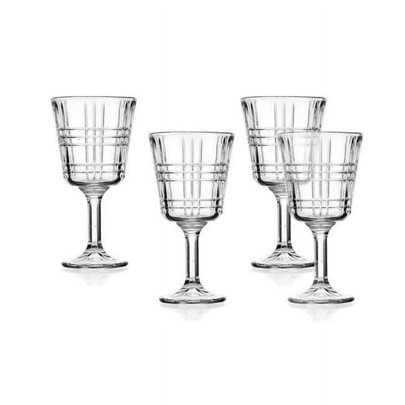 Godinger Plaid Boundary Goblet - Set of 4