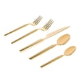 thumbnail image 1 of Godinger  Podium Mirrored 18-10 Stainless Steel Flatware Set, Gold - 20 Piece, 1 of 1