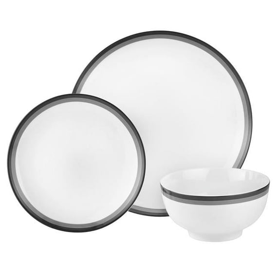Godinger 73008 Sheer Dinnerware Set, Grey - 12 Piece