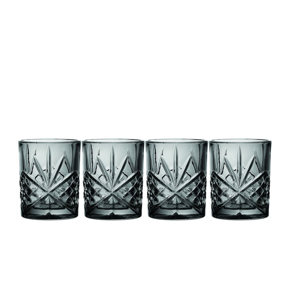 Godinger Silver Art Co Dublin Midnight DOF Glasses 10 oz Set of 4