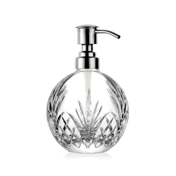 Godinger Soap Dispenser with Pump, Crystal Glass Lotion Dispenser, Bathroom and Kitchen Liquid Soap Dispenser - Dublin Collection
