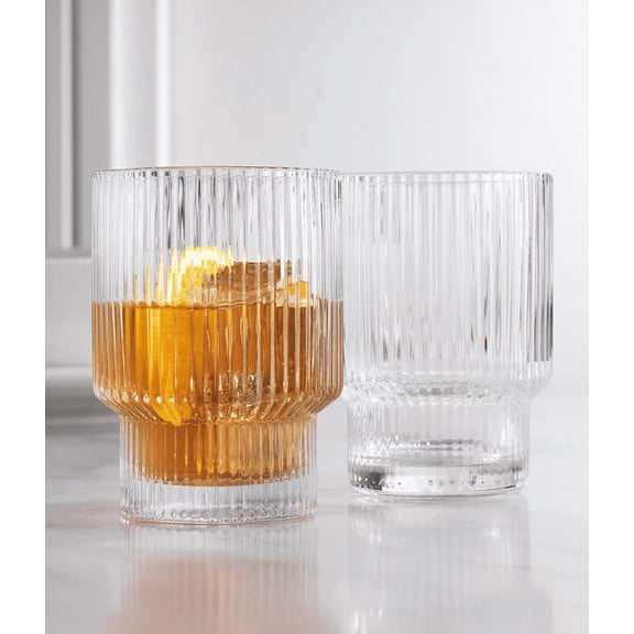 Godinger Sullivan Street Fluted Double Old Fashioned Glasses, Set of 3 - Clear