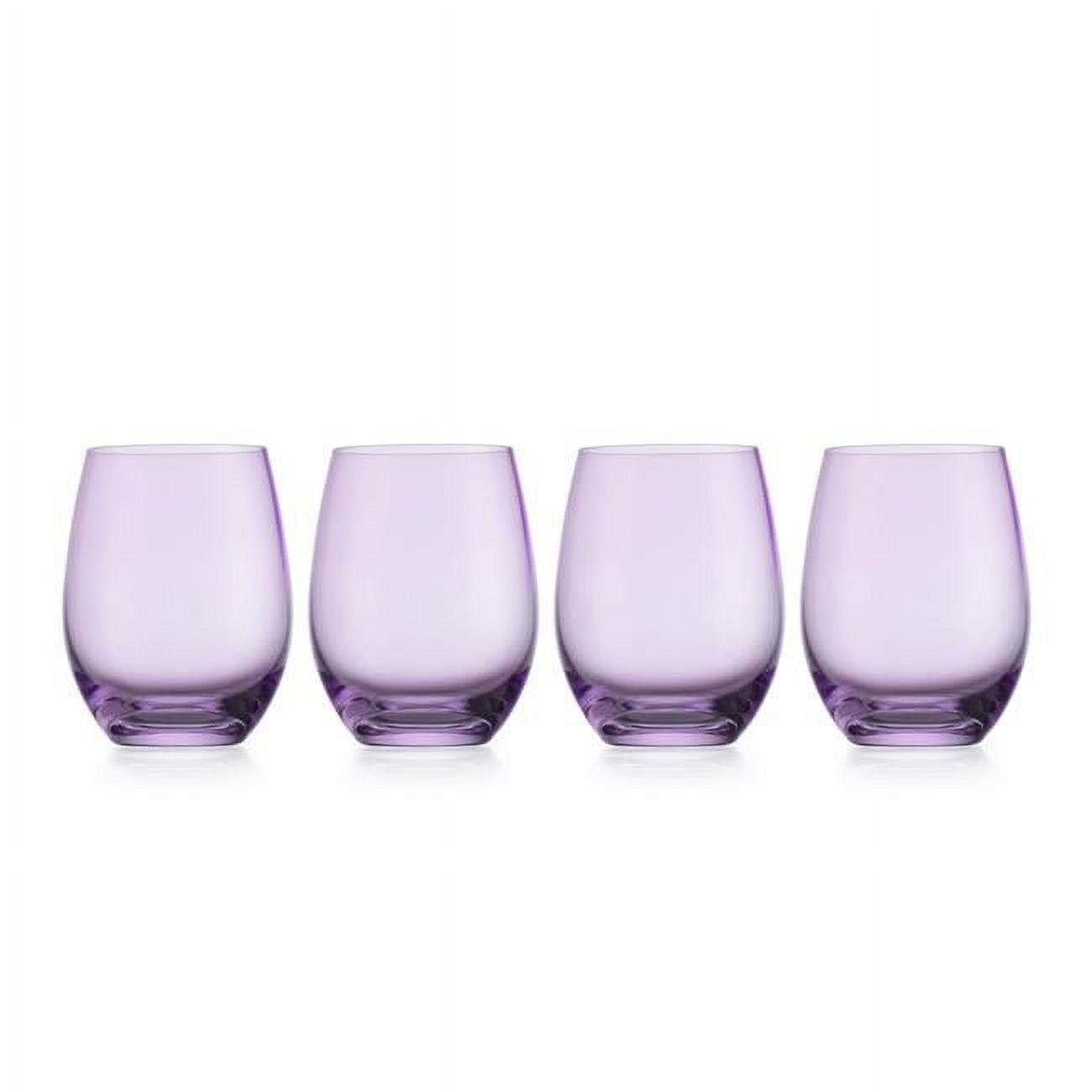 Amethyst Recyclable Crystal Stemless Wine Glass Set