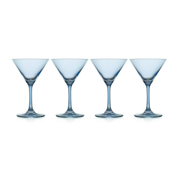 Godinger Martini Glasses, Cocktail Glasses, Stem Glasses, Margarita Glasses, Blue - Elegant Barware for Wine, Bourbon, Liquor and Beer Stylish Entertaining, Veneto Collection