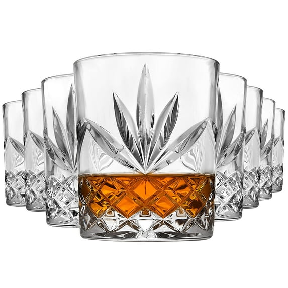 Godinger Whiskey Glasses, Old Fashioned Whiskey Glass, Drinking Glasses for Scotch, Cocktails, Water, Juice - Set of 8