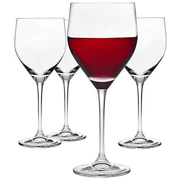 Godinger Wine Glasses Goblets, Stemmed Wine Glass Beverage Cups, European  Made - 16oz, Set of 4