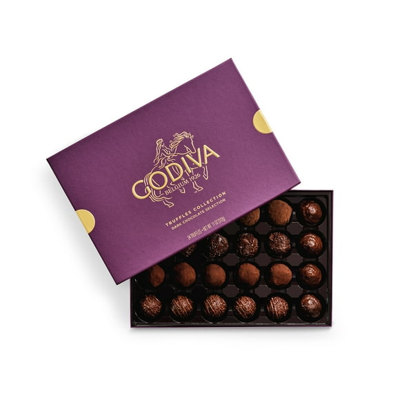 Godiva 24pc Dark Chocolate Truffle Gift Box  Belgian Ganache Center  Kosher Gourmet Gift