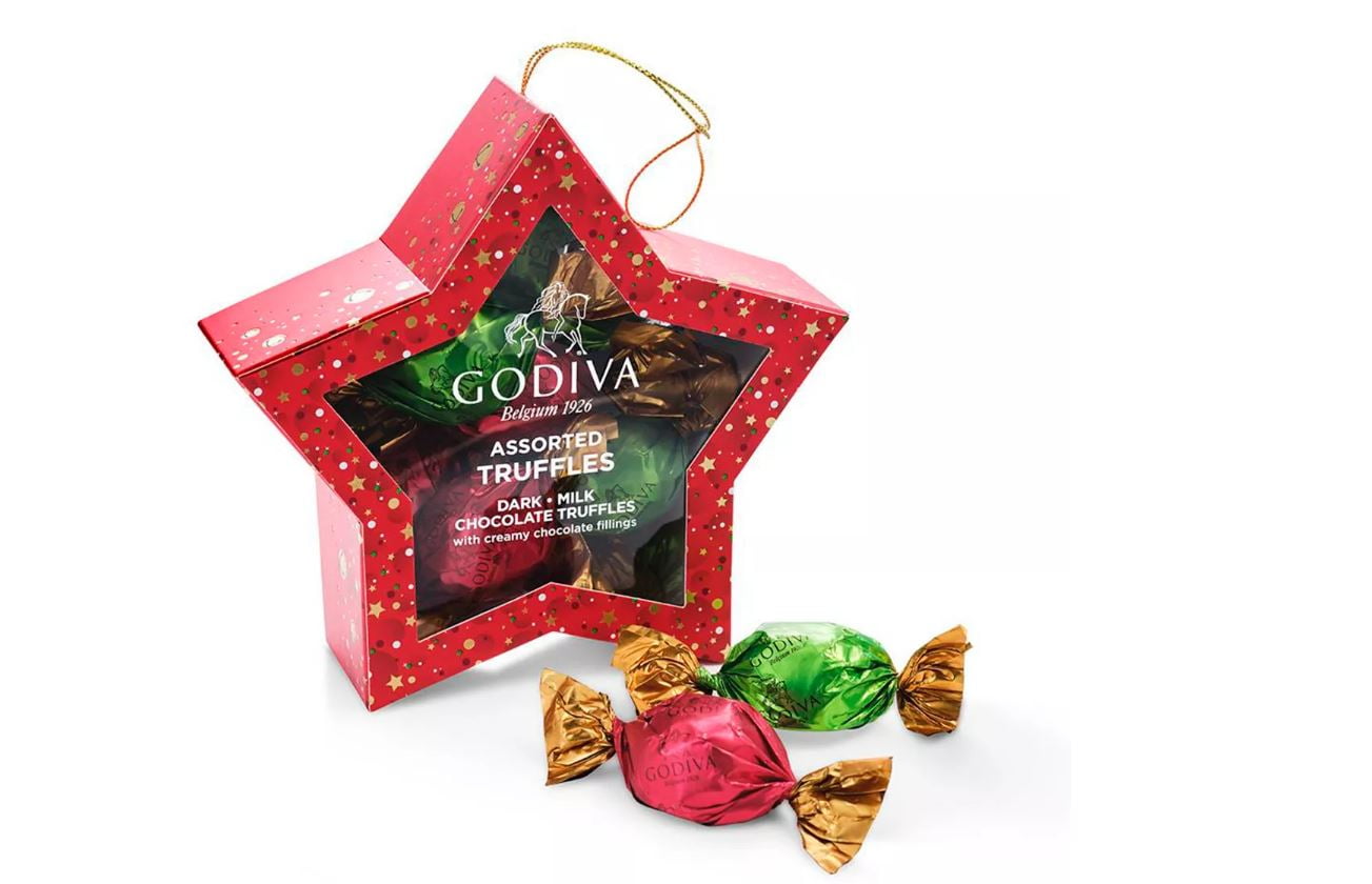 Godiva Belgium Assorted Truffles Dark, Milk Chocolate, With Creamy Chocolate Fillings, 3.5 Ounce