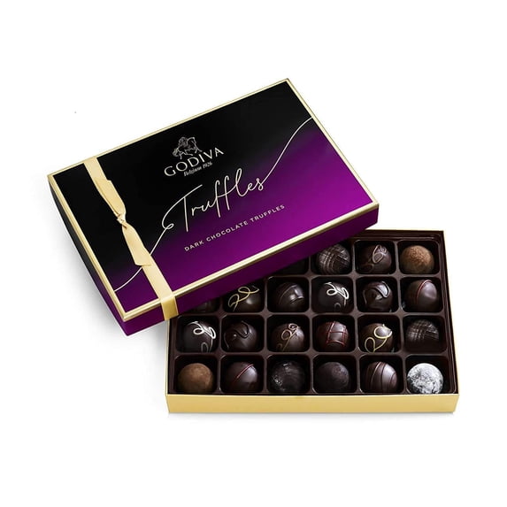 Godiva 24-Piece Dark Chocolate Truffles Gift Box, Multi