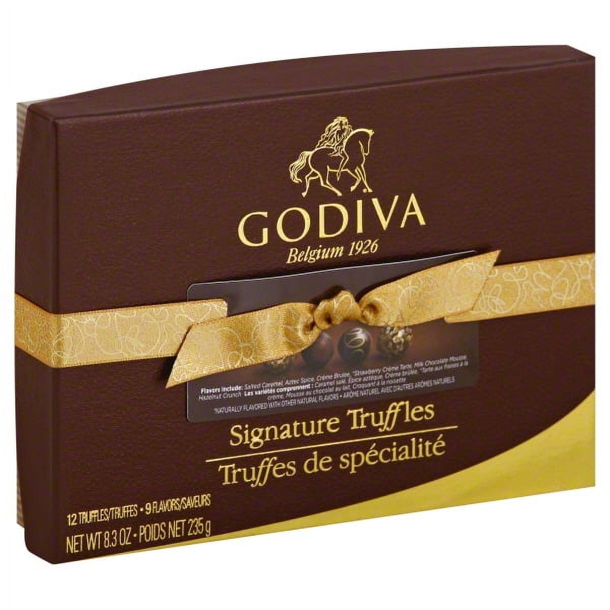 GODIVA Chocolatier Signature Chocolate Truffles Gift Box Classic Gold Ribbon 8.3 oz