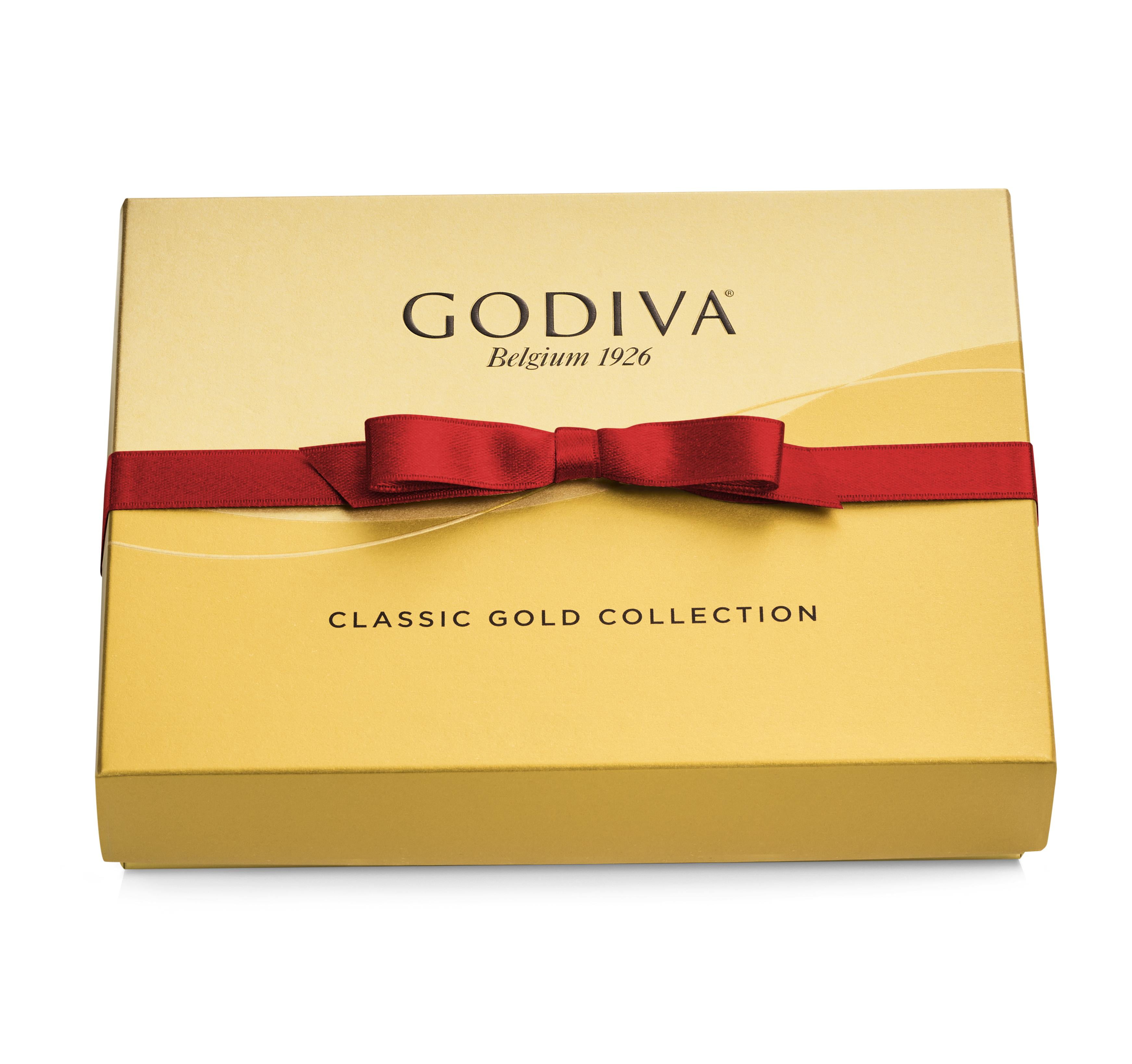Godiva Classic Gold Giftbox with Red Snapbow, 9 Piece