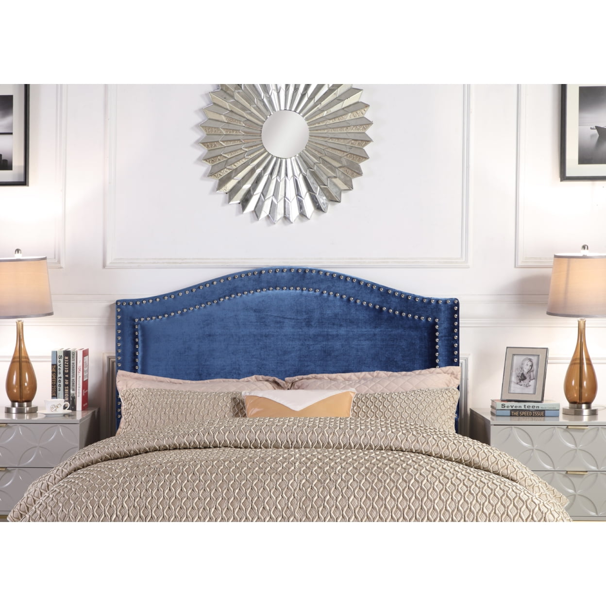 Silver headboard double deals