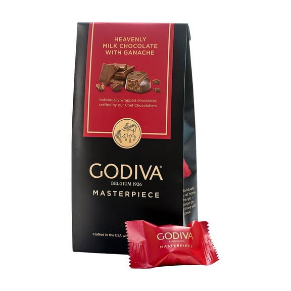 Godiva Masterpiece Heavenly Milk Chocolate with Ganache, 4.1 oz Bag