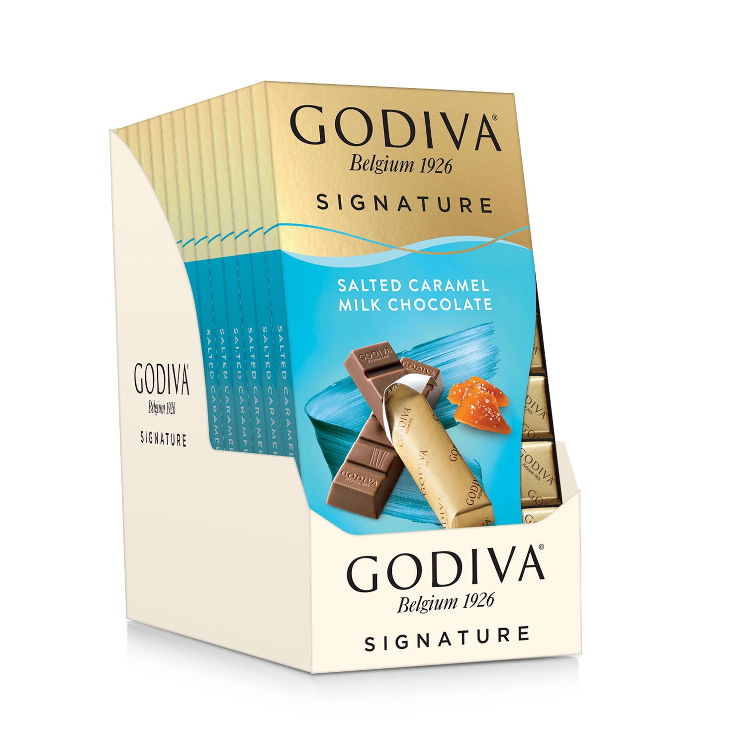 Godiva Signature Salted Caramel Milk Chocolate Mini Bars, 8 Count