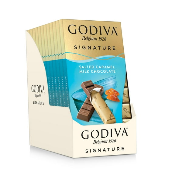Godiva Signature Salted Caramel Milk Chocolate Mini Bars, 8 Count, 3.1 oz