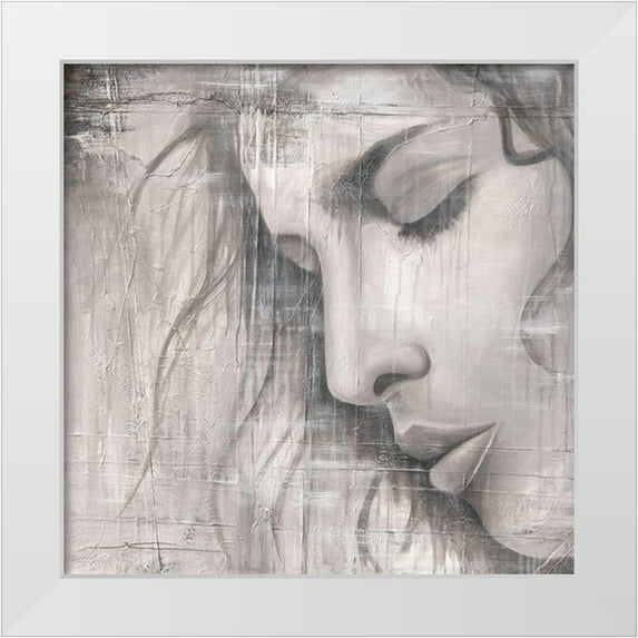 Godles, Karo 26x26 White Modern Wood Framed Museum Art Print Titled - Face II