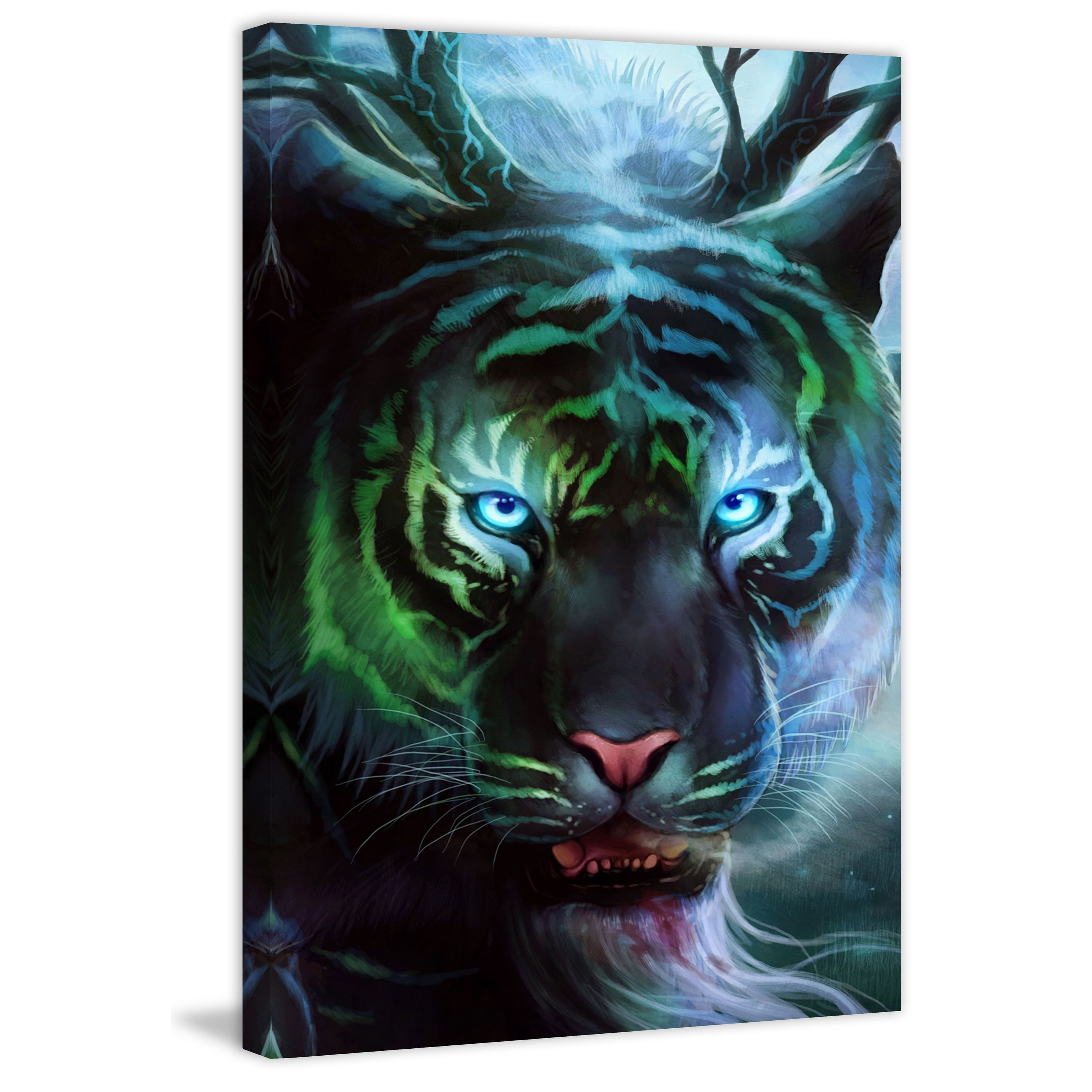 "Godly Tigers 2" Painting Print on Canvas